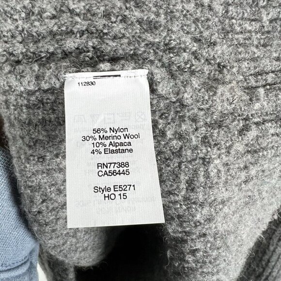 Madewell Gray Waffle Stitch Turtleneck Sweater Merino Wool Alpaca Blend Small S - Picture 6 of 8
